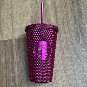 Starbucks Holiday Pink Metallic Studded Grande Tumbler Limited Edition